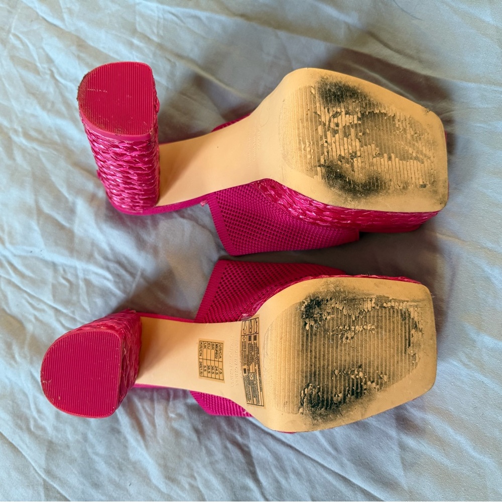 Forever 21 Hot Pink Platform Slide Mules - Picture 11 of 14